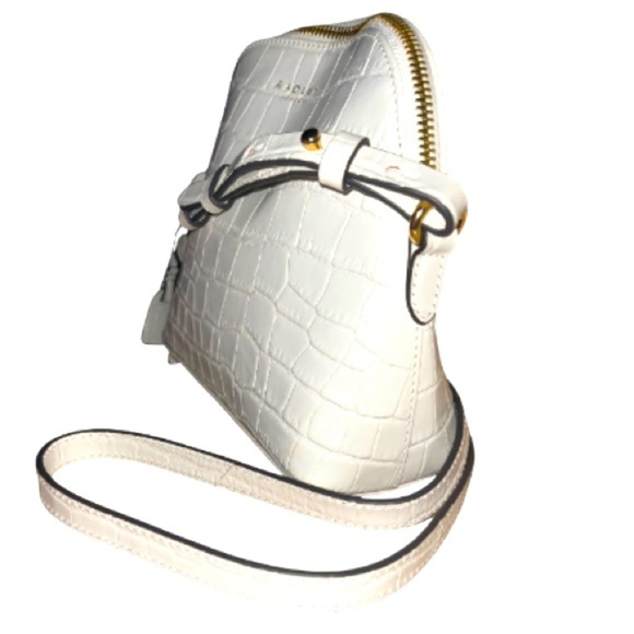 Radley London Women's Chelsea Faux Croc Zip Top Cross-Body, White - Picture 6 of 13